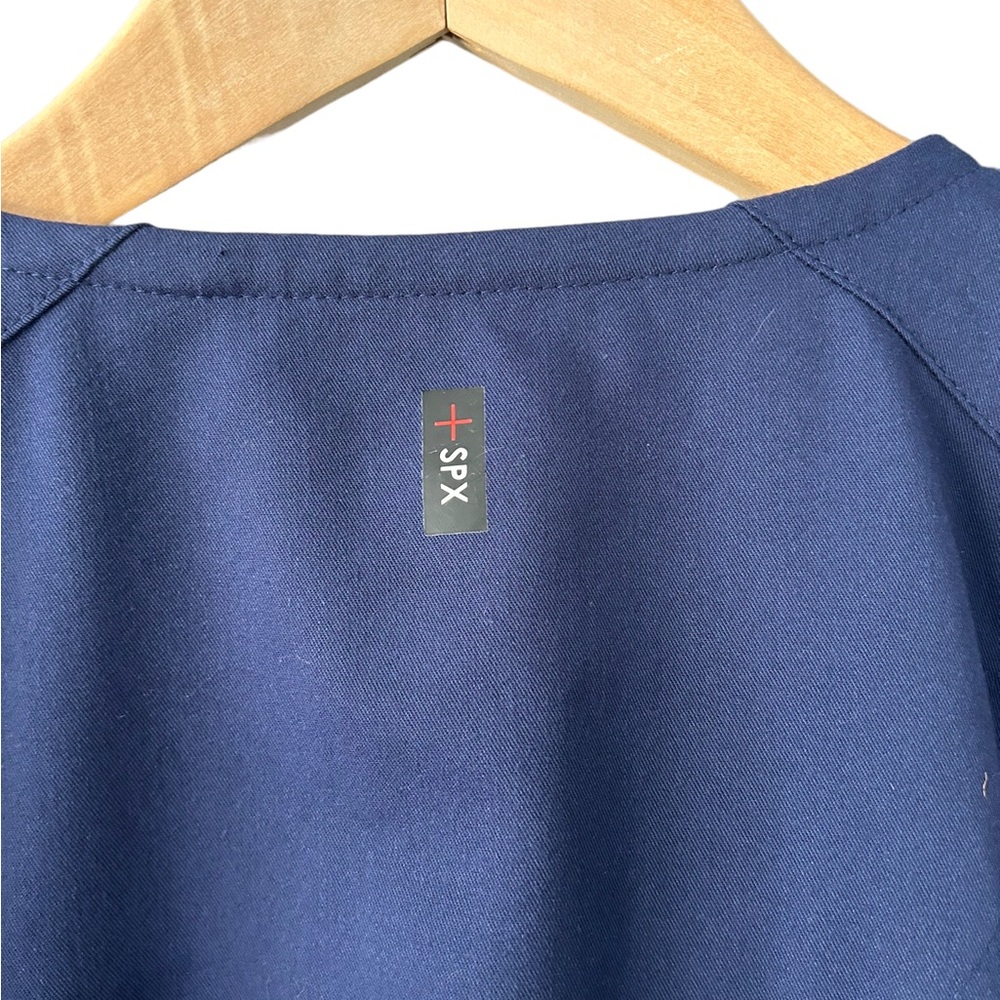 Grey's Anatomy Women’s Spandex Stretch Navy Blue Scrub Top Size 2XL - Picture 4 of 9
